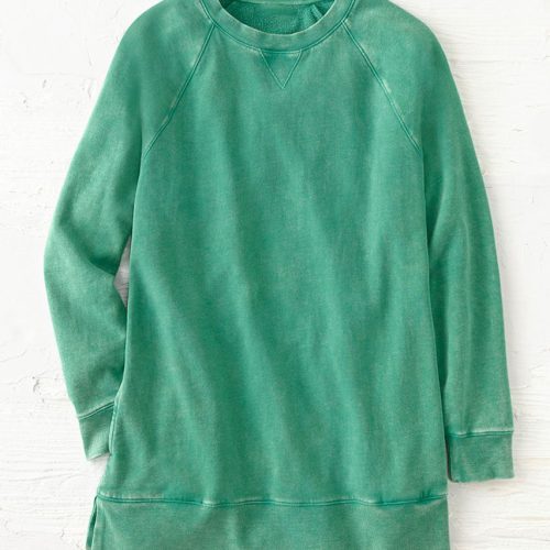 colorwash tunic sweatshirt meadow green 2 78002