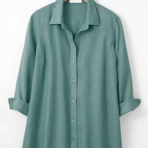 easy care linen big shirt agate 15 15082