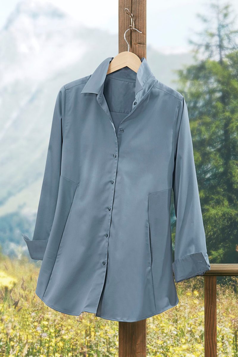 easy care seamed tunic stormy blue 0 99243