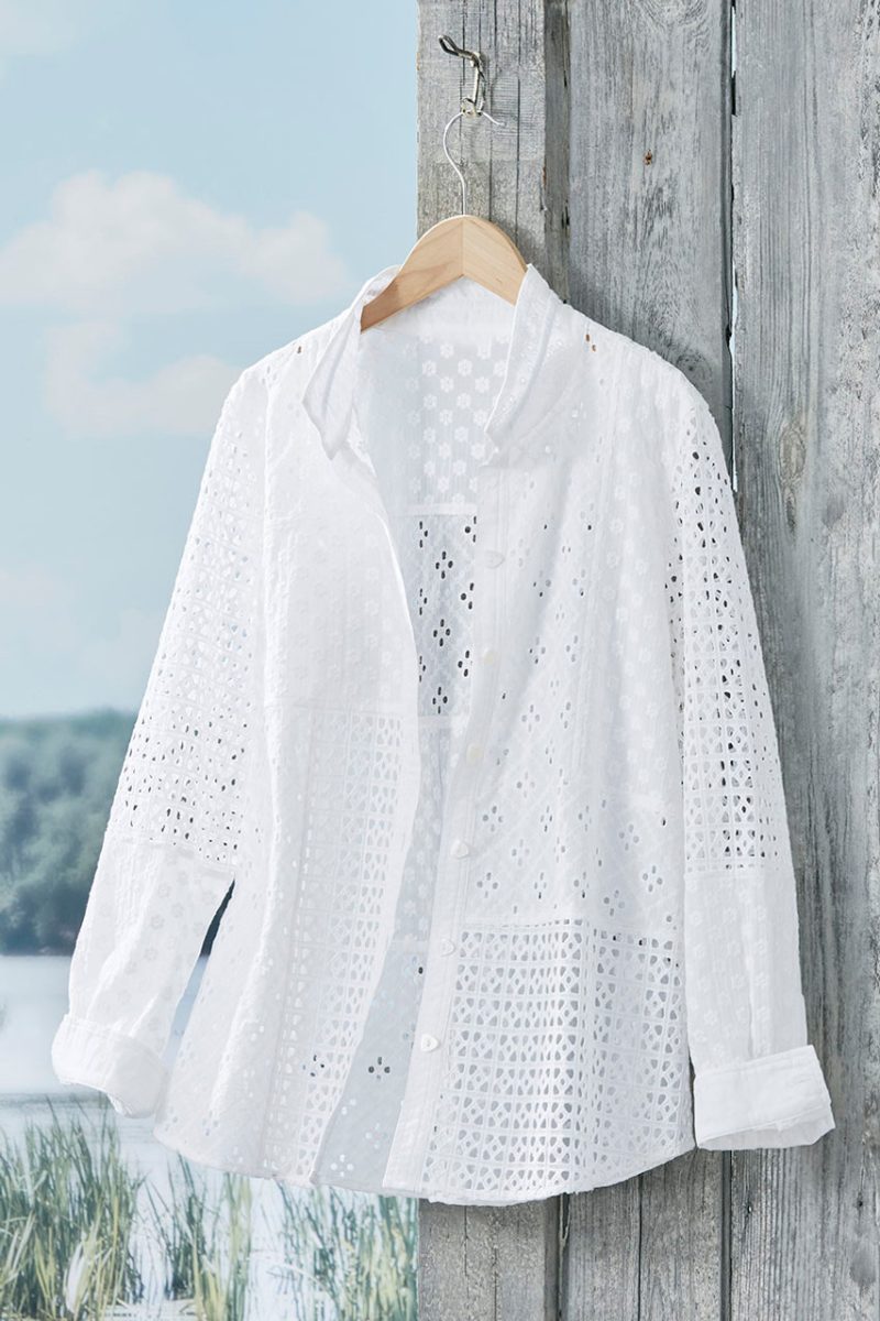 effortless eyelet shirt white 0 34239