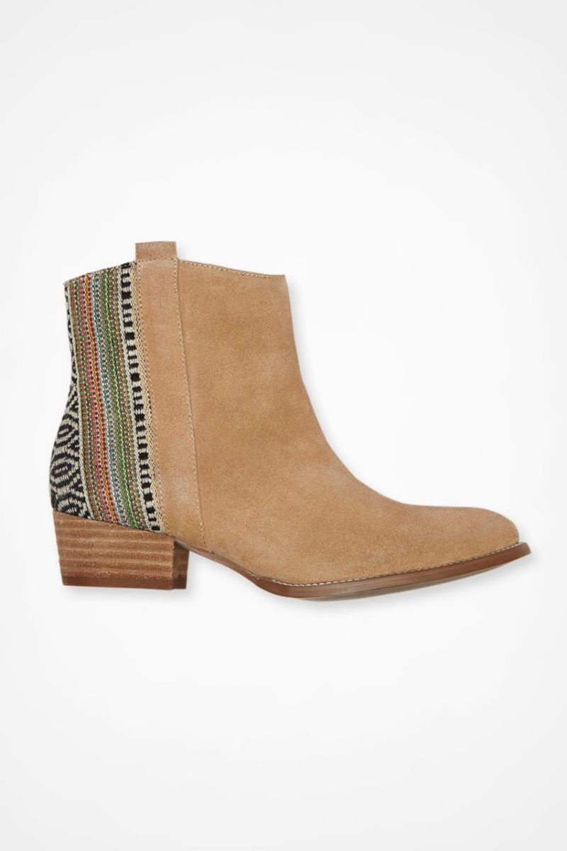 fortuna leather booties by walk with me camel multi 2 25767 96523