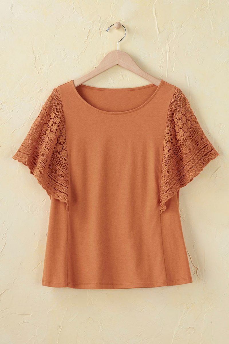 gracious lace top terracotta 0 81595