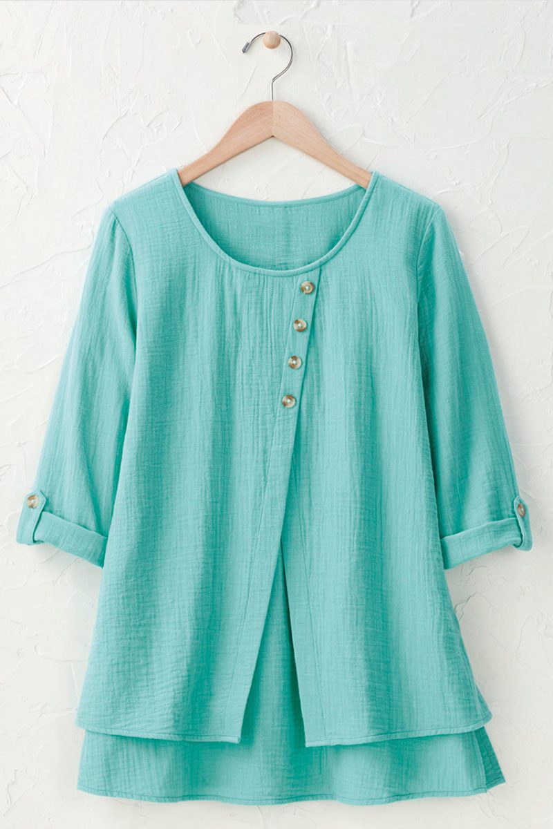 light as air gauze tunic aqua lake 0 53410