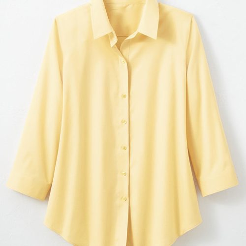 no iron 3 4 sleeve shirt mellow yellow 17 23591