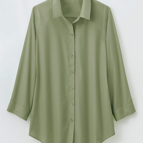 no iron 3 4 sleeve shirt thyme 9 79378