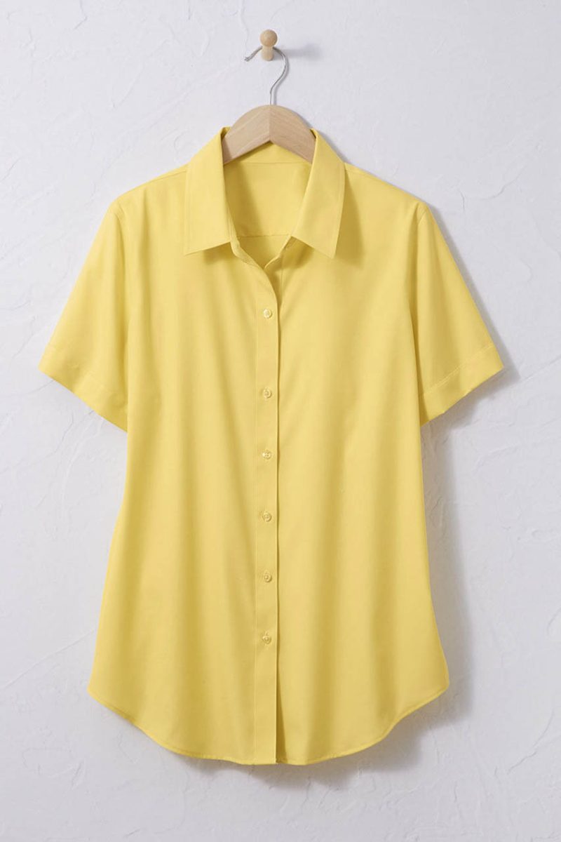 short sleeve stainstop no iron shirt daffodil 14 42659