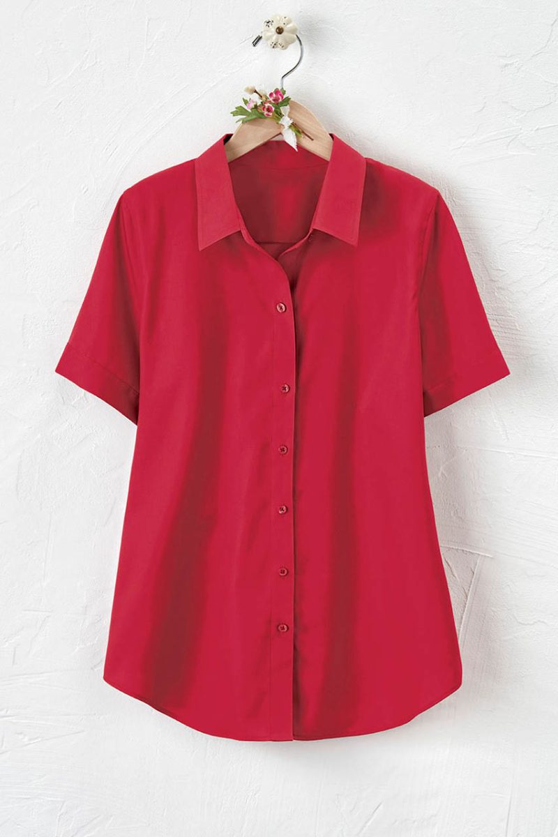 short sleeve stainstop no iron shirt fresh red 3 95486