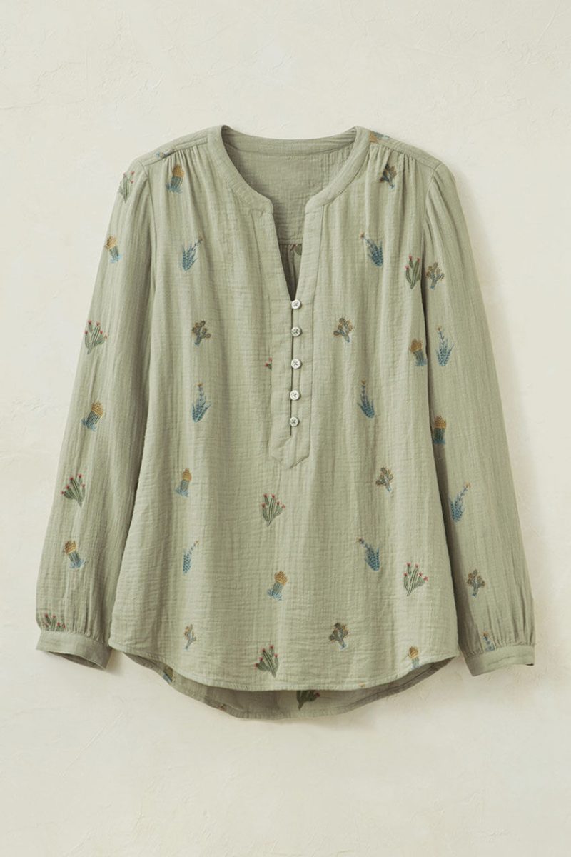 summer breeze gauze cactus henley soft sage 0 67157 80901