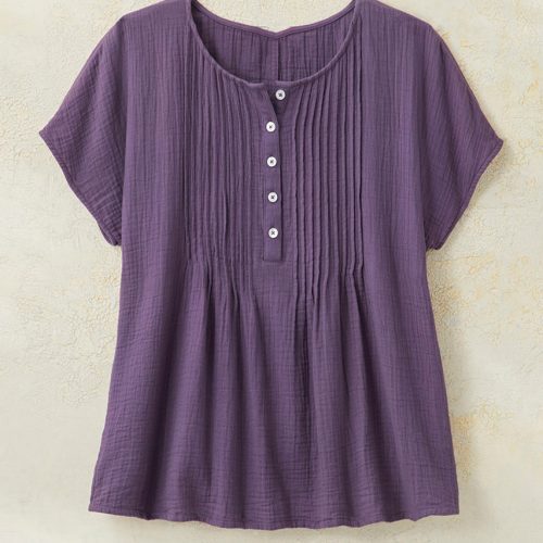 summer breeze gauze pintuck top deep thistle 2 32660