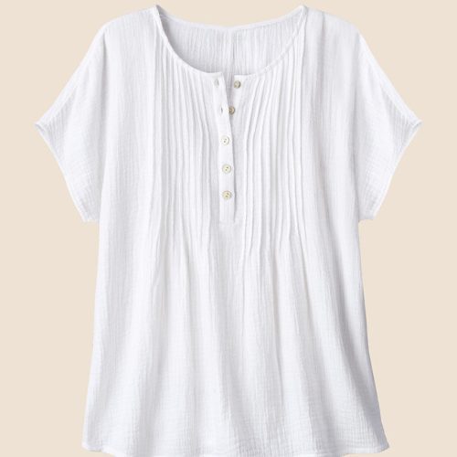 summer breeze gauze pintuck top white 6 92160