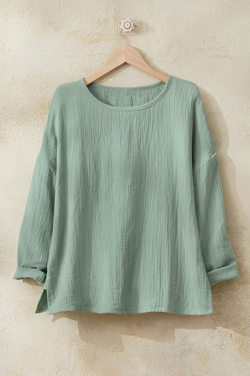 summer breeze gauze top agave green 0 58784 85937