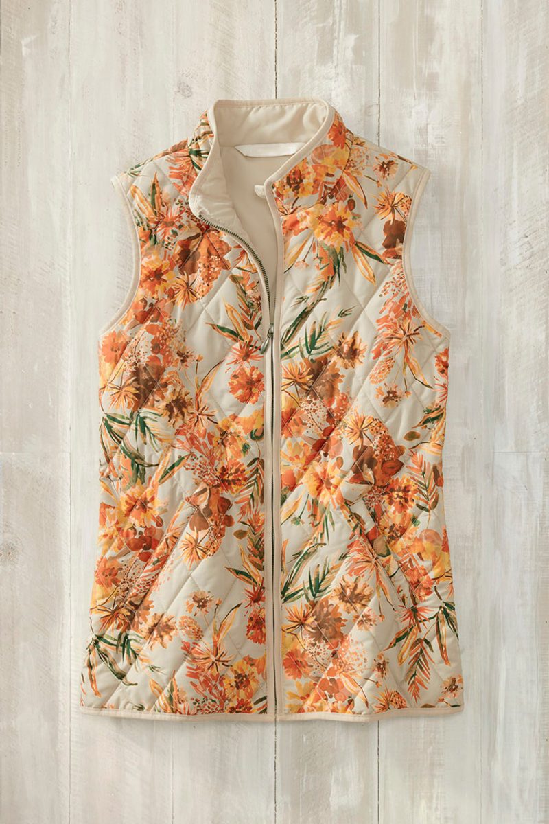 woodland florals vest for all seasons stone multi 0 95806 73812